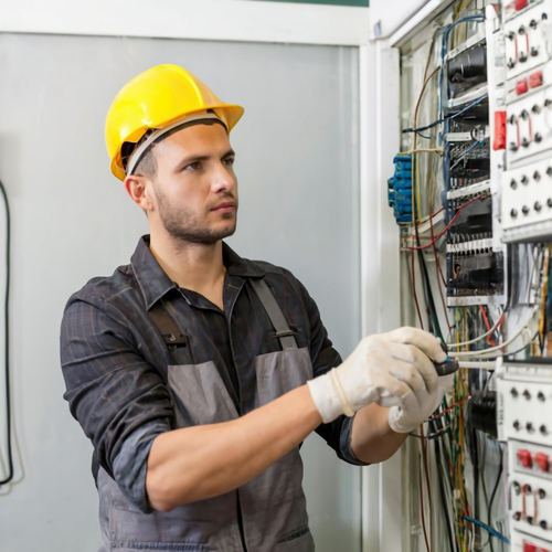 Electrician at work